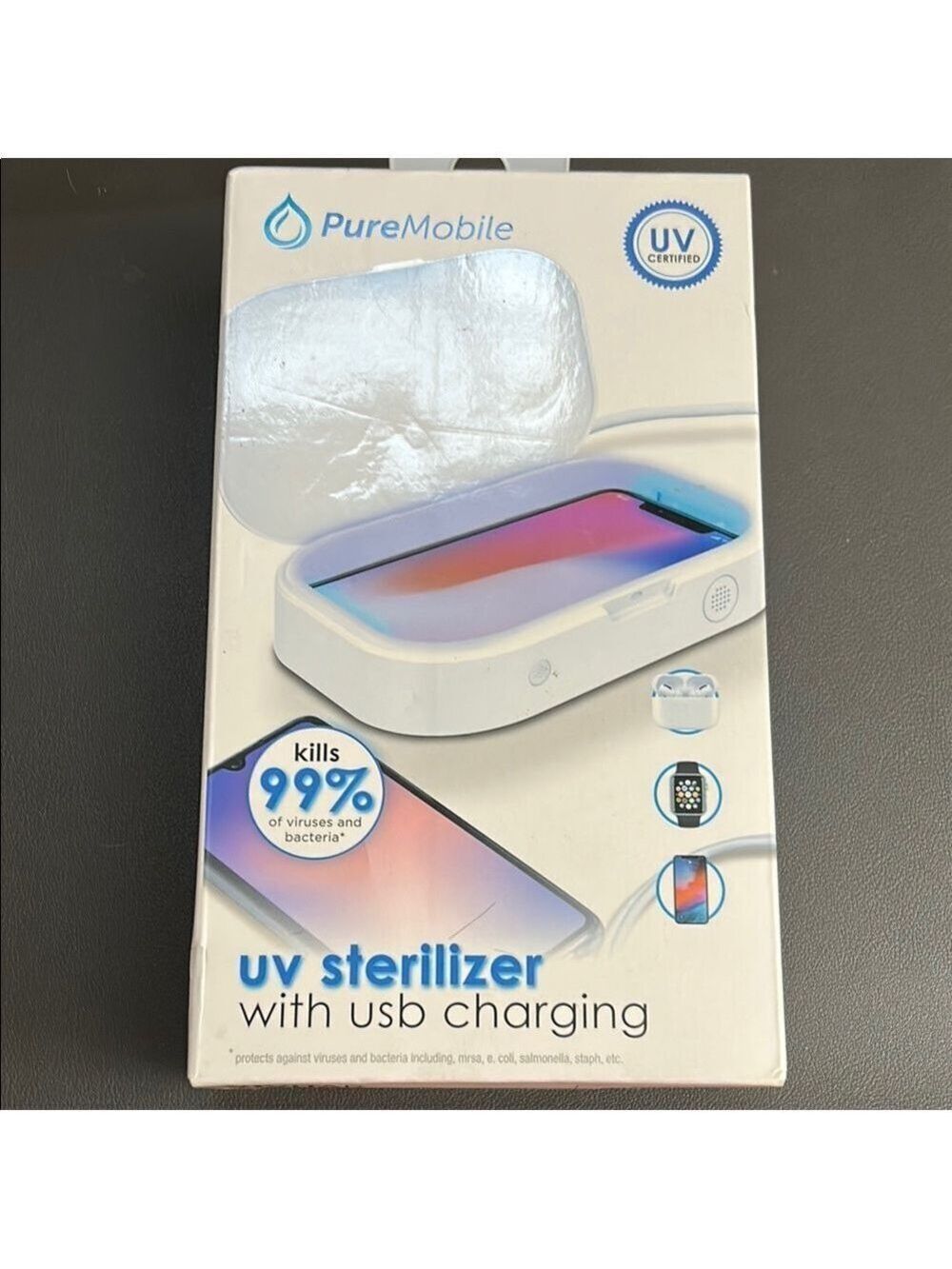 White UV Sterilizer with USB Charging New in Box